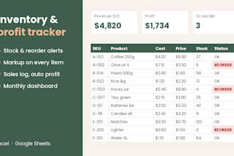 create a custom excel spreadsheet or google sheets tracker