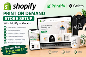 setup an automated shopify print on demand store with printify gelato
