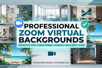 design professional zoom and google meet virtual backgrounds