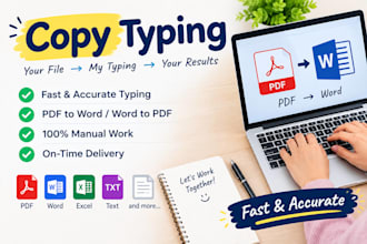 do accurate copy typing and retype documents