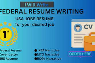 write an professional federal resume for usajobs