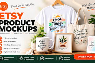 design an awesome etsy store product mockup