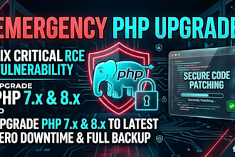 do emergency PHP upgrade, patch security vulnerabilities and fix broken code
