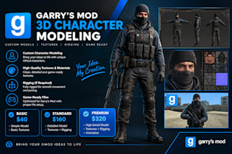 create a custom 3d character model for garry mod gmod