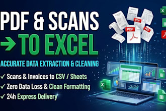 convert PDF and scans to clean excel