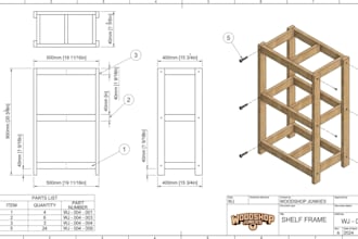 do DIY woodworking project plans with material lists and assembly drawings
