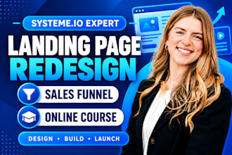 systeme io landing page redesign, systemeio online course, systeme sales funnel