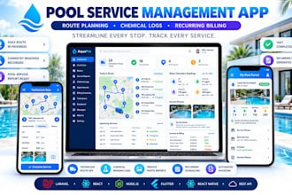 build pool service software with route planning and chemical logs