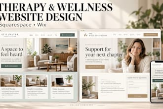 design squarespace wix counselling therapy website wellness psychology website