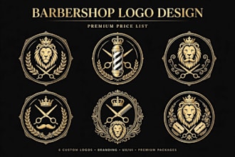 design luxury barbershop price list, barber shop price menu and flyer