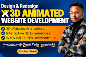 design 3d animated website and 3d interactive website using wix and wix studio