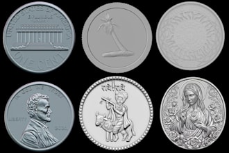 3d coin model bas relief 3d medallion 3d design crypto coin stl for 3d printing