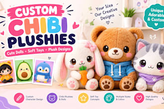 create chibi plushies dolls cute stuffed soft toys and custom plush toy designs
