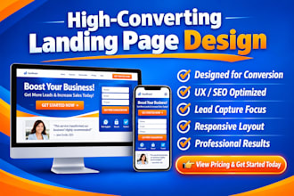 design lead capture page, one page website, sales funnel and landing page design