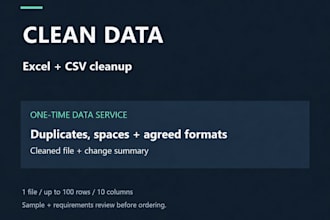 clean and format your excel or CSV file