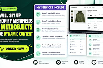 set up shopify metafields and metaobjects for dynamic content