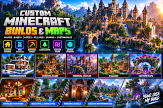 build custom minecraft houses, survival bases, castles and maps