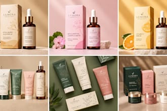 design premium skincare packaging, cosmetic label and beauty branding