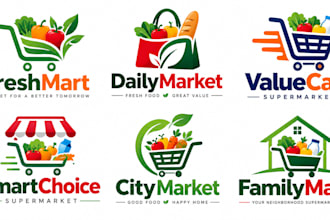 design a professional, market, retail, shopping, grocery supermarket logo