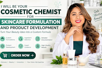 be your cosmetic chemist for skincare formulation and product development