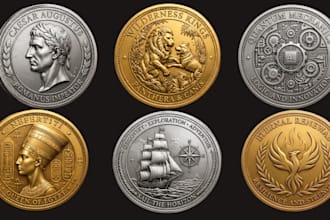 sculpt custom 3d coin model bas relief medallion cnc design logo design stl file