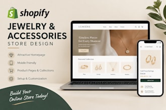 design a professional shopify jewelry and accessories fashion dropshipping store