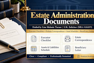 draft legal estate administration correspondence