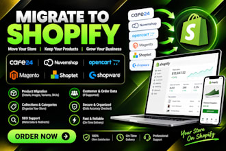 migrate cafe24 nuvemshop opencart magento shoptet shopware to ecommerce shopify