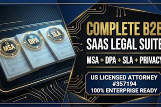 draft complete saas msa dpa sla legal contract package for business