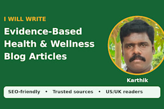 write evidence based health and wellness blog articles