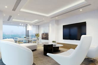 complete penthouse apartment,residential space,house interior,cgi rendering