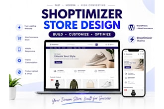 build, customize, or redesign a shoptimizer woocommerce store