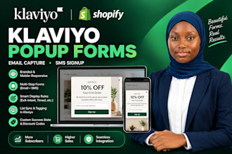 design and integrate klaviyo popup and lead capture form on shopify