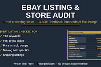 audit your ebay listings and store as an experienced seller