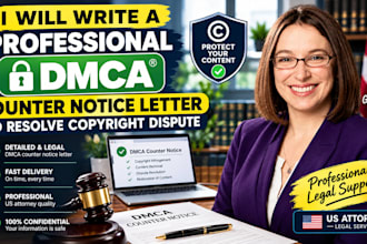 write a professional dmca counter notice letter to resolve copyright dispute