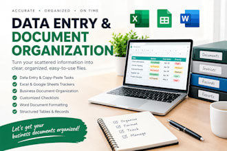 organize business documents and create tracking spreadsheets