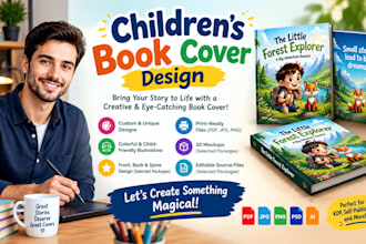 design children books cover KDP kid storybook cover art kid illustrattions