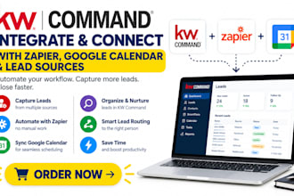 integrate and connect kw command with zapier, google calendar lead sources