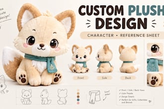 design custom plush toy reference shett stuffed animal character kawaii plush