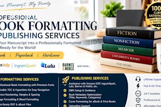 do book formatting, kdp book publishing, paper back, kindle ebook formatting