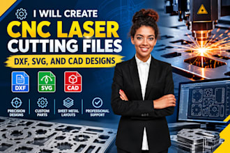 create cnc laser cutting files, dxf, svg, and cad designs