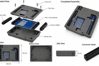 design 3d cad modeling enclosure for your pcb, arduino or iot devices