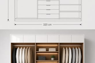 design custom wardrobes, closet cad drawings and joinery plans