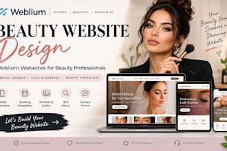 design bridal makeup artists lash academies beauty therapists weblium website