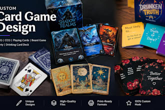 custom card game design tcg ccg playing card board game party drinking card deck