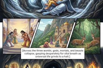 illustrate professional comic book pages in any language