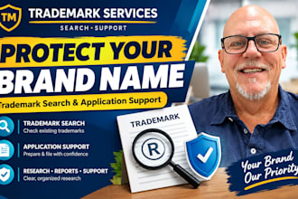 do trademark search, research, filing and brand name clearance for your brand