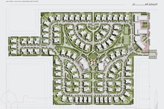 design 3d large scale residential masterplan subdivision  estate siteplan render