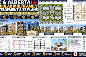 create bc and alberta modular multifamily development site plans