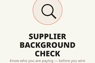provide a china supplier background check and due diligence report